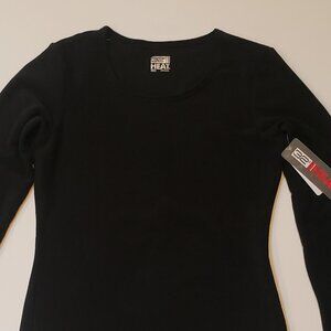 WOMEN'S BLACK  FLEECE BASELAYER SCOOP THERMAL TOP